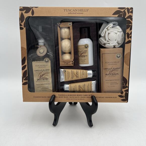 Tuscan Hills: Vanilla Almond Body Care Set- 7 Piece Set NEW - Picture 2 of 10